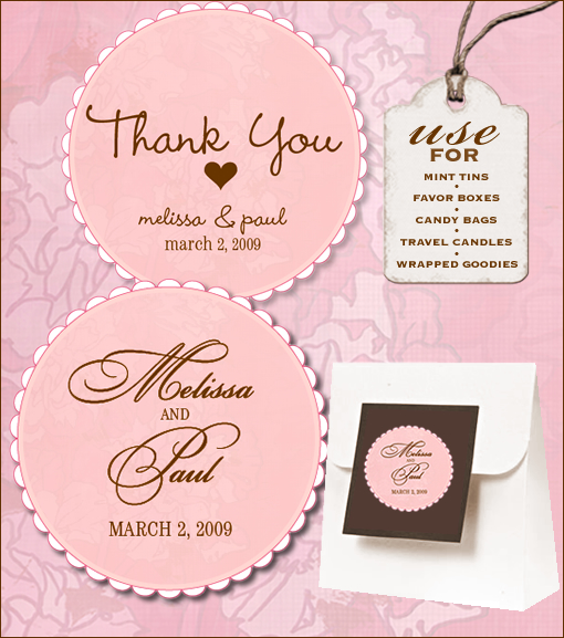 Sweet Retro Free Wedding Labels Download