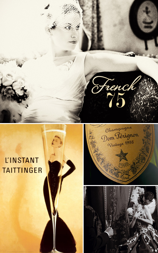Sneak Peek at a glamorous vintage wedding + French 75 a vintage cocktail