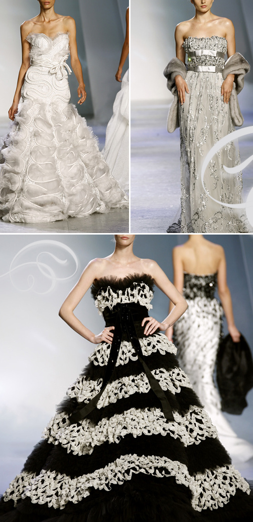 Runway dresses showcasing wedding gown styles and designs