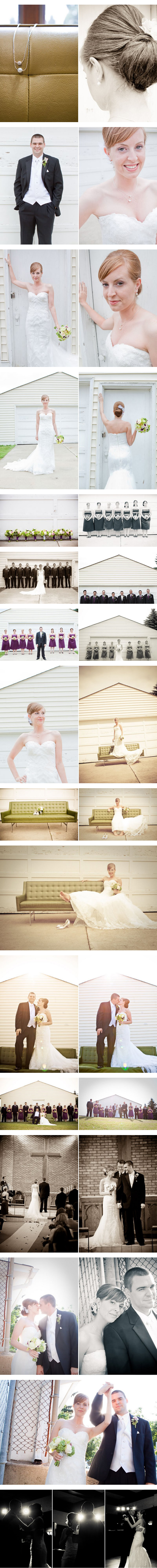 Wedding day photo collage with diverse scenes