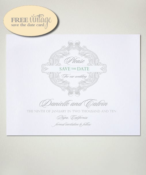 Free Vintage Save The Date Card