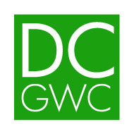 DC GWC logo on a green background for brand identity