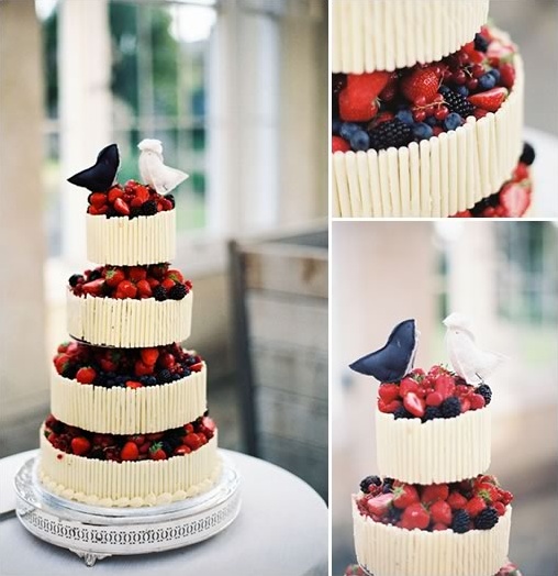 wild berry wedding cake