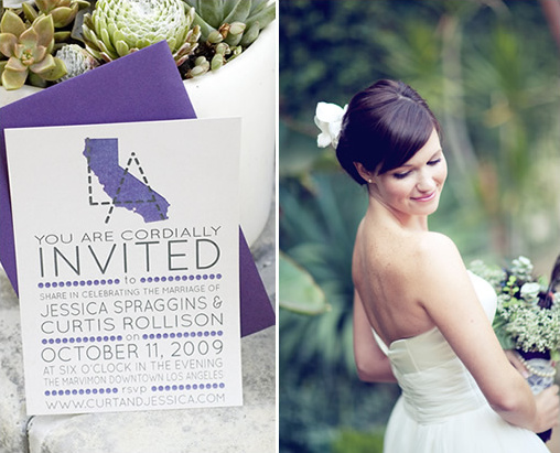 purple wedding invitation