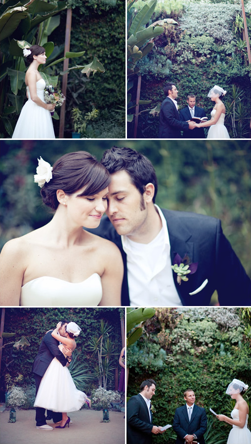 Romantic outdoor wedding ceremony with loving couple and vows