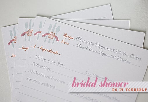 Bridal Shower Recipe Cards Template