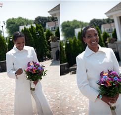 Jennifer + Brenda wed in a modern and elegant affair with purple and orange