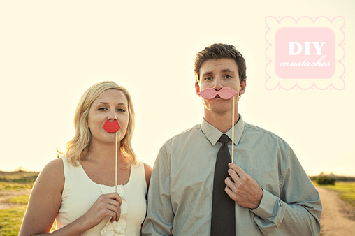 Do It Yourself Fake Mustaches and Lips for Weddings