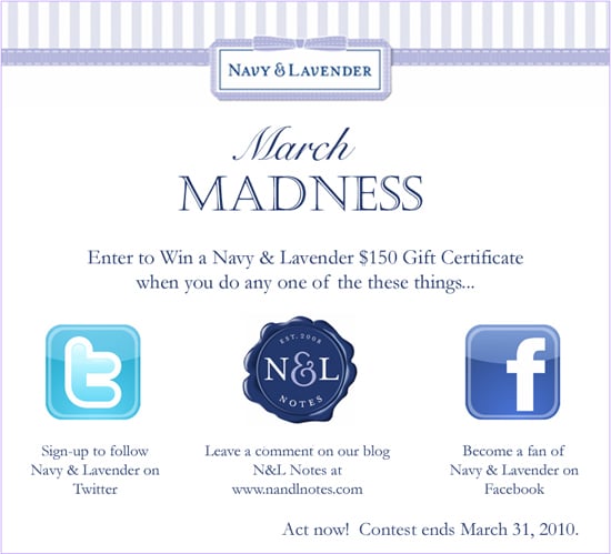Navy & Lavender $150 Gift Certificate Giveaway