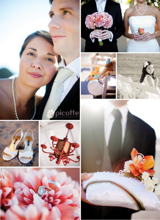 a lovely beach wedding . picotte photography