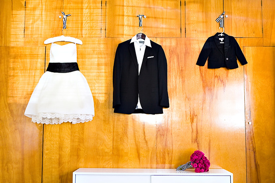 Wedding day attire dress suit and child jacket