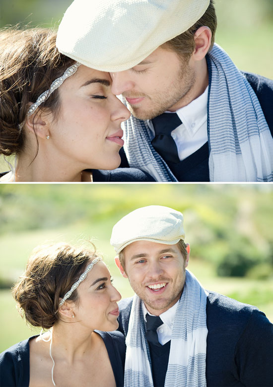 Romantic couple sharing a tender moment in a park setting