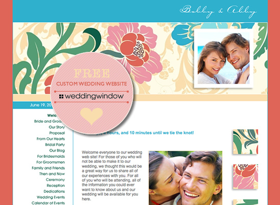 Enter To Win A 12 month Wedding Website