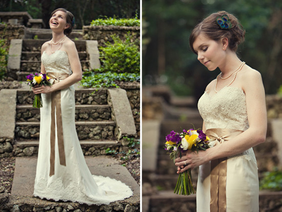 Lace, Pearls, and Peacock Feathers - Texas Bridal Session