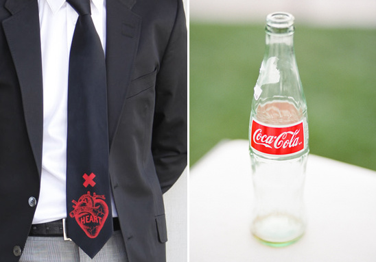 Man in suit and tie with Coca Cola bottle