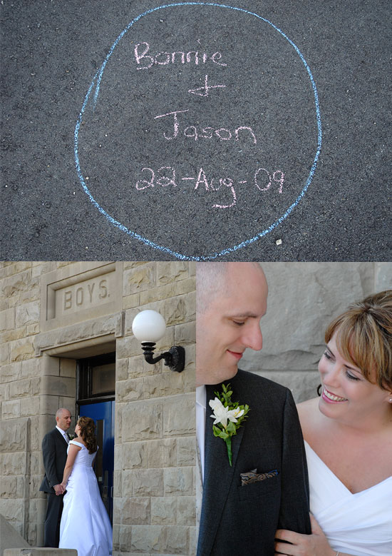 Bonnie and Jason's wedding, celebrated with chalk and a beautiful couple