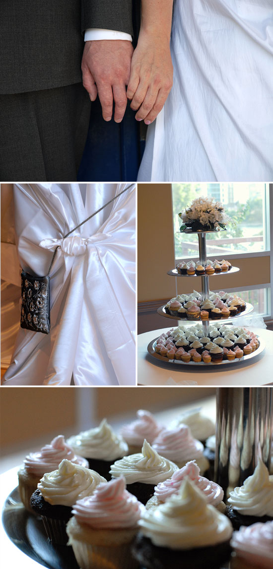 Wedding day details including hands cupcakes and decor