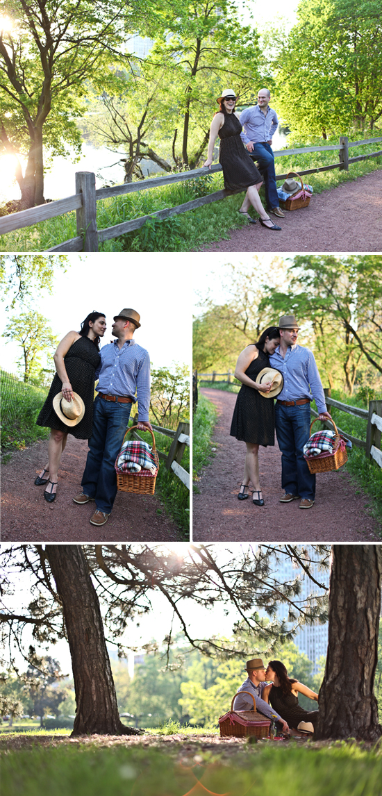 Couple enjoying a romantic picnic in the park on a sunny day