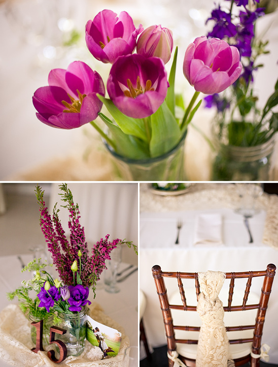 Beautiful floral arrangements for a wedding reception centerpiece