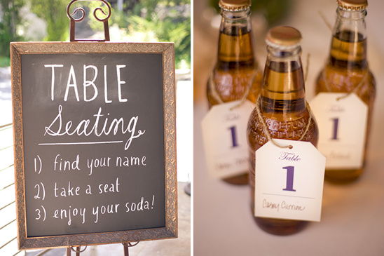 Wedding table seating sign and beer bottle table numbers