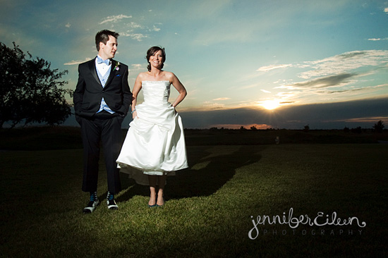 bride and groom, sunset, turqoise, tux, vest