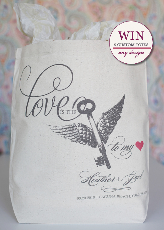 Win 5 Custom Eco Friendly  Totes From The Wedding Chicks