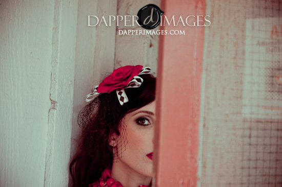Woman red rose hat  fashion photo