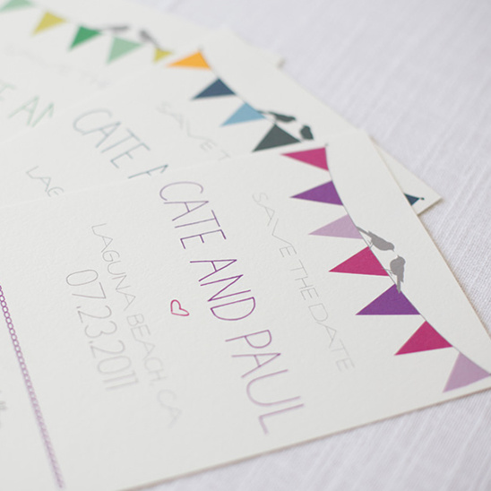 Colorful save-the-date cards for Cate & Pauls wedding