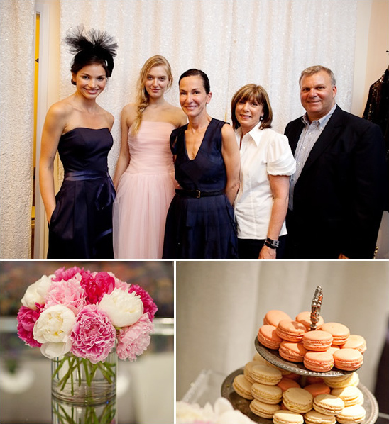 Fashionable event with models flowers and macarons