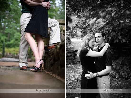 Loving couple embracing in nature engagement shoot