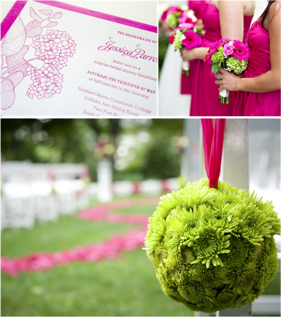 Hot Pink and Green Inspiration | from Real Weddings