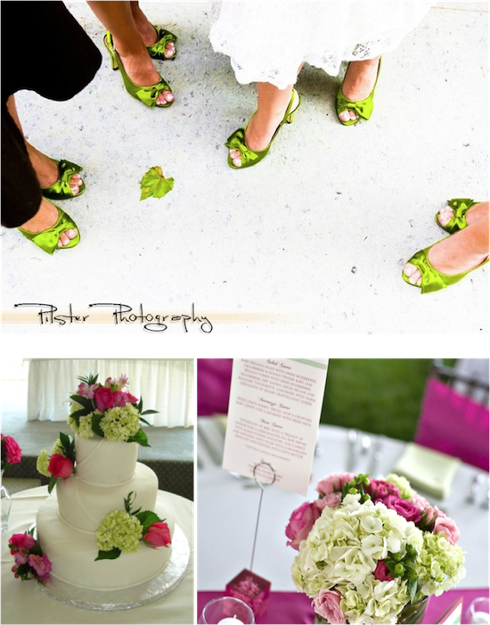 Hot Pink and Green Inspiration | from Real Weddings