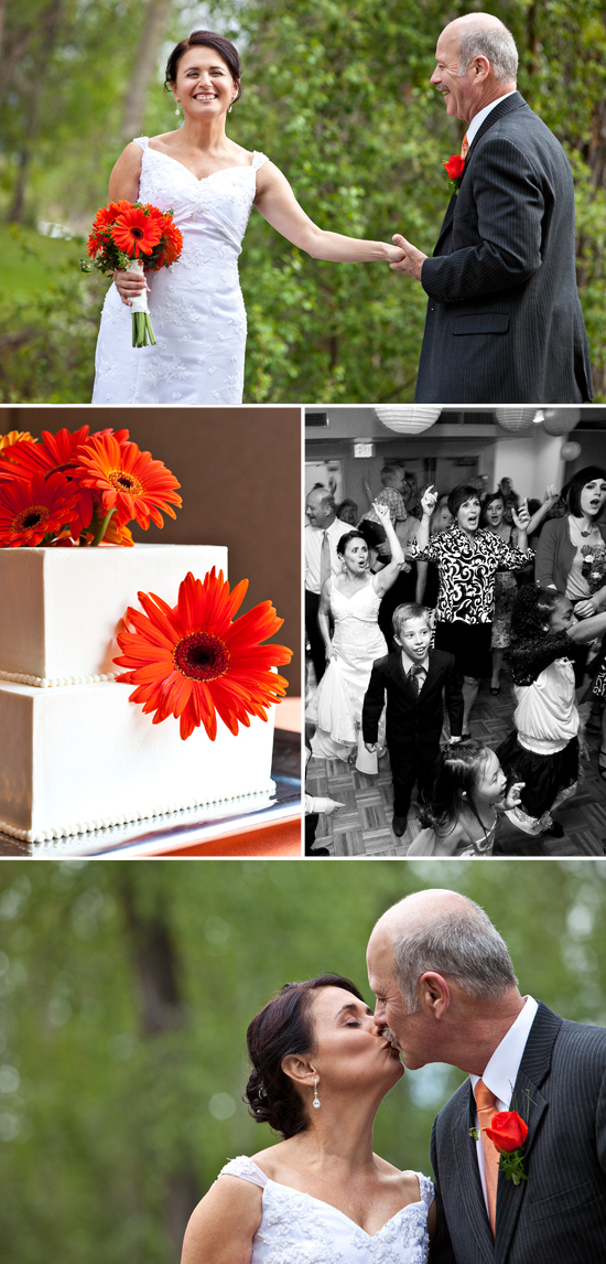 Wedding day photo collage bride groom and celebration