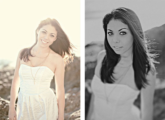 Smiling woman in white dress portrait with a beautiful smile