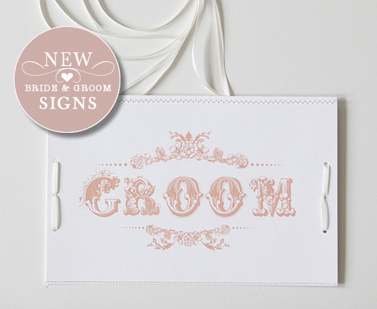 Vintage Bride & Groom Do It Yourself Signs