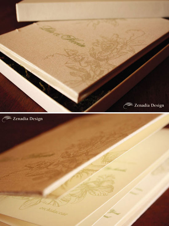 Elegant floral wedding album by Zenadia Design