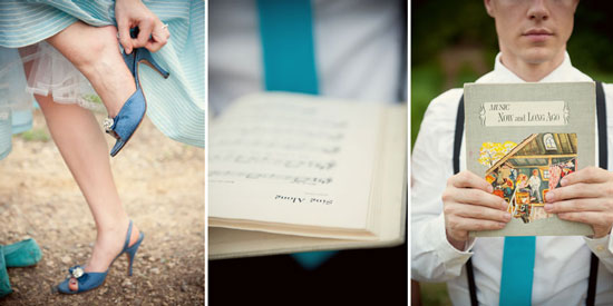 Wedding day details of a dress, shoes, music, and accessories