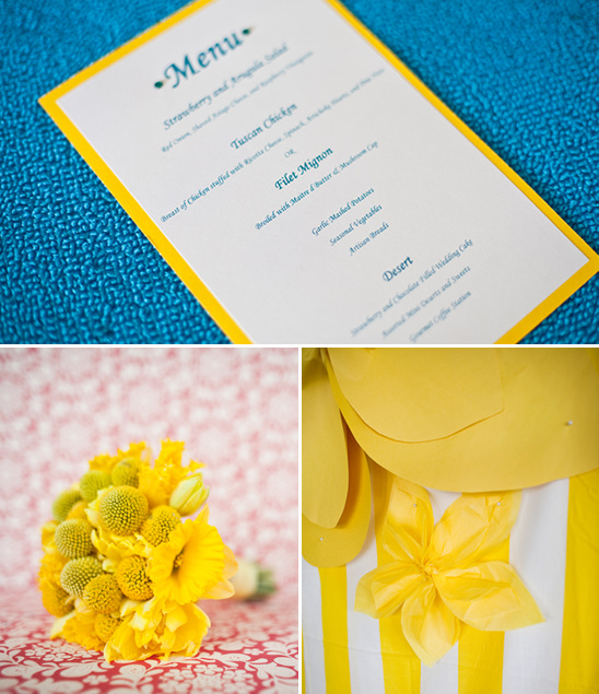 Yellow, Blue & Red All Over Wedding Details