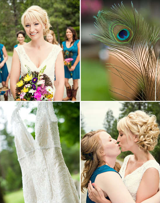 Oregon Backyard Wedding With Peacock Details