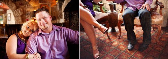 Happy couple posing for engagement photo