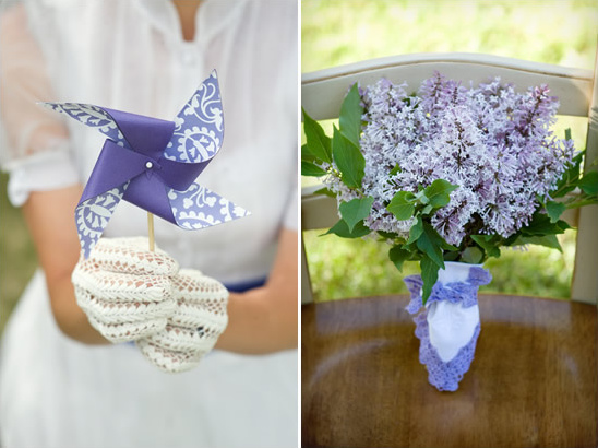 Purple pinwheel and lilac bouquet, a charming romantic aesthetic