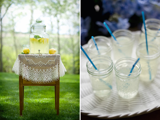 Refreshing homemade lemonade drinks with straws for a summer day