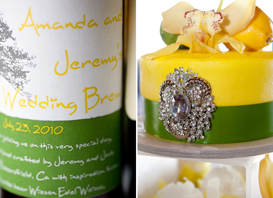 Wedding brew and elegant cake celebrate Amanda and Jeremy's wedding