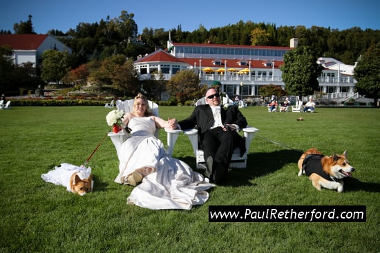 Mackinac Island Wedding with dogs