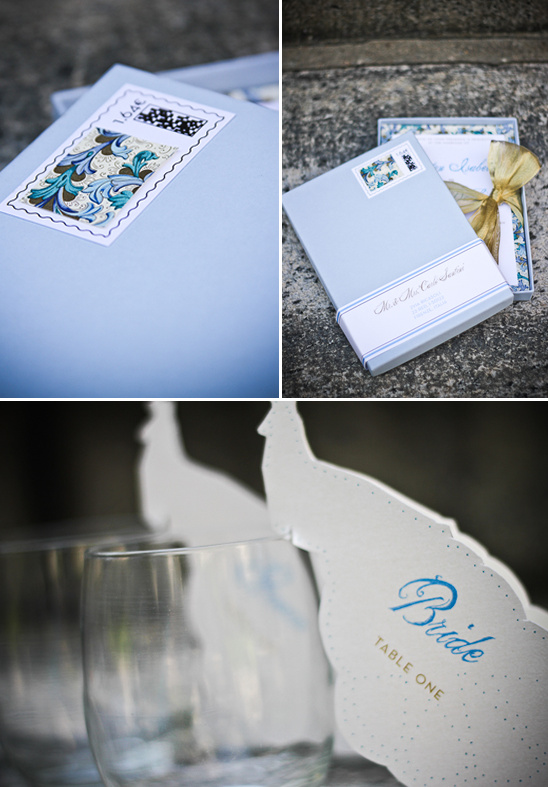 Elegant wedding invitation and table card design