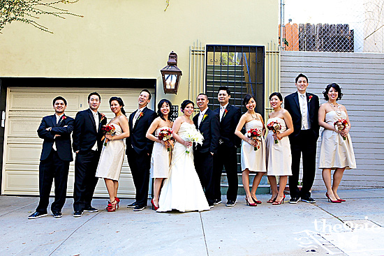 San Diego Wedding Photography, Theorie, Modern, Artsy, El Cortez, Real Wedding, Outdoor, Bridesmaids, Groomsmen, Bride and Groom, Stylized Portrait, Flowers