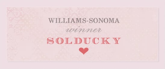Williams Sonoma Gift Card Winner