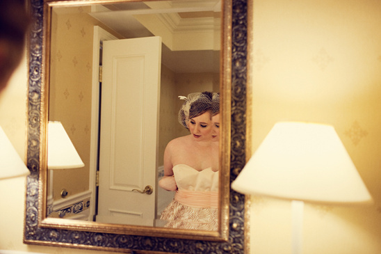 Bride Reflected in Mirror