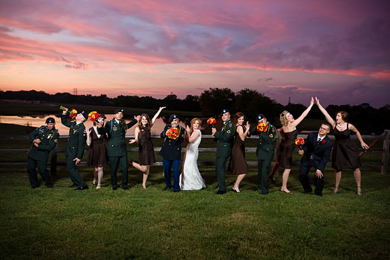 Beautiful, outdoor, autumn, military Texas wedding!