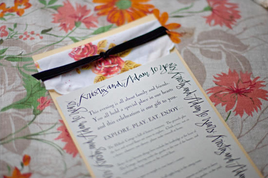 Floral anniversary invitation for Kristy and Adam